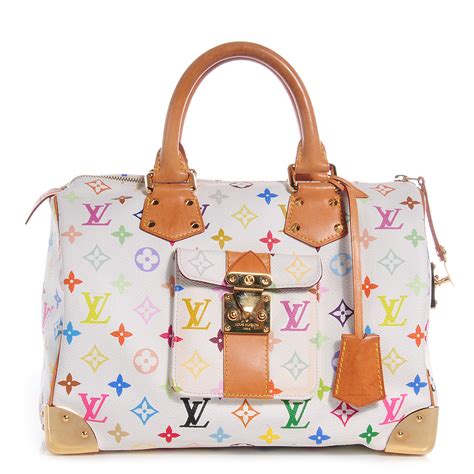 LOUIS VUITTON Monogram Multicolor Speedy 30 White